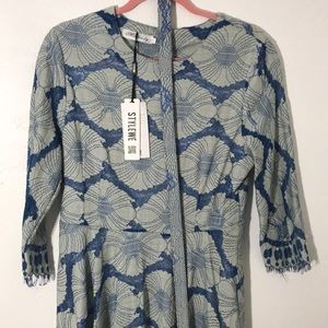 Stunning multi blue tone lace midi dress